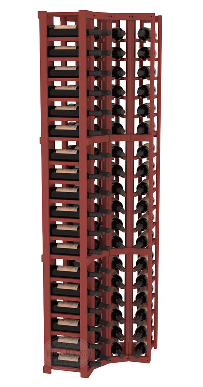 InstaCellar - 4 Column Corner Rack in Ponderosa Pine Cherry stained without WineSafe™ Satin Sealant