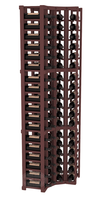 InstaCellar - 4 Column Corner Rack in Ponderosa Pine Walnut stained without WineSafe™ Satin Sealant