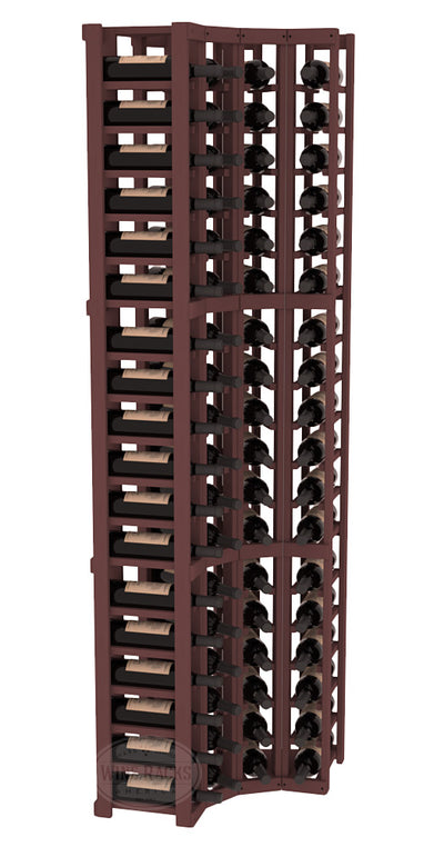 InstaCellar - 4 Column Corner Rack in Ponderosa Pine Walnut stained without WineSafe™ Satin Sealant