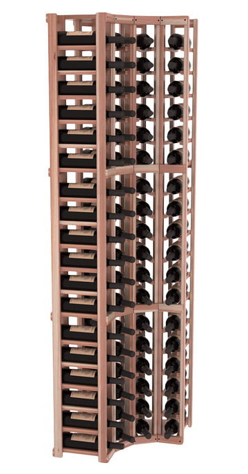 InstaCellar - 4 Column Corner Rack in Premium Redwood Unstained with WineSafe™ Satin Sealant