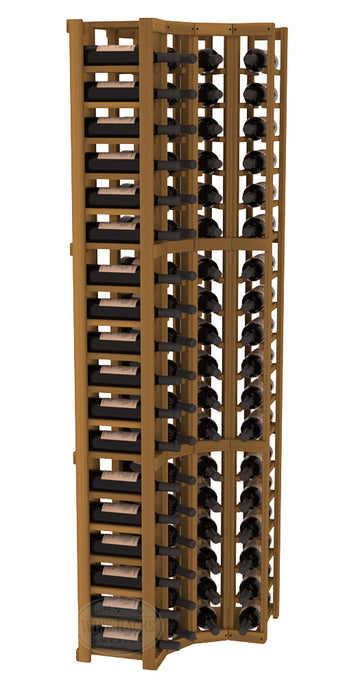 InstaCellar - 4 Column Corner Rack in Premium Redwood Oak stained without WineSafe™ Satin Sealant