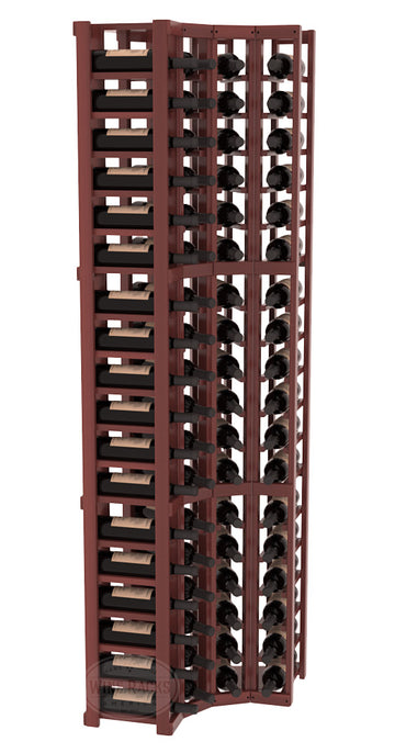 InstaCellar - 4 Column Corner Rack in Premium Redwood Cherry stained with WineSafe™ Satin Sealant