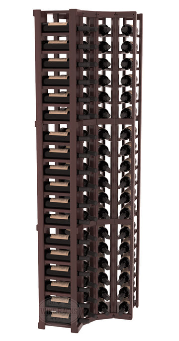InstaCellar - 4 Column Corner Rack in Premium Redwood Walnut stained with WineSafe™ Satin Sealant