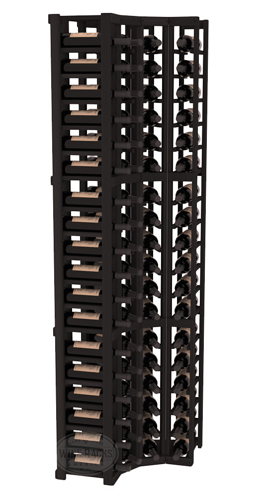 InstaCellar - 4 Column Corner Rack in Premium Redwood Black stained without WineSafe™ Satin Sealant