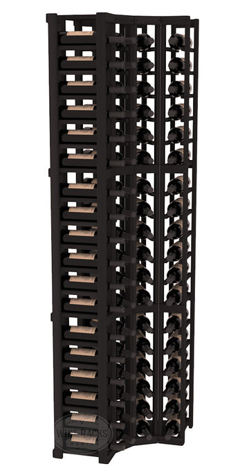 InstaCellar - 4 Column Corner Rack in Premium Redwood Black stained without WineSafe™ Satin Sealant