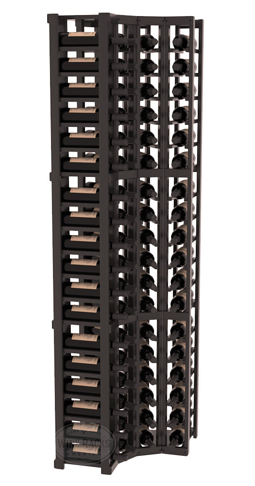 InstaCellar - 4 Column Corner Rack in Premium Redwood Black stained with WineSafe™ Satin Sealant