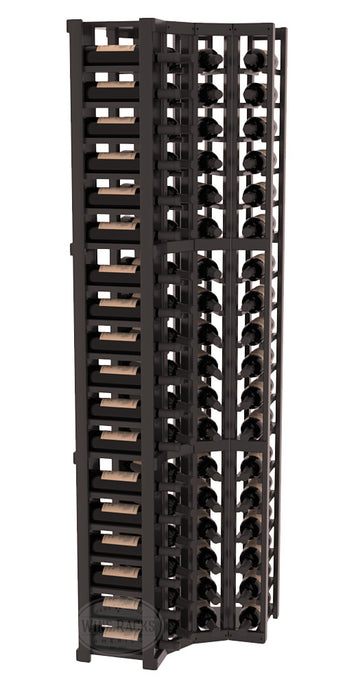 InstaCellar - 4 Column Corner Rack in Premium Redwood Black stained with WineSafe™ Satin Sealant