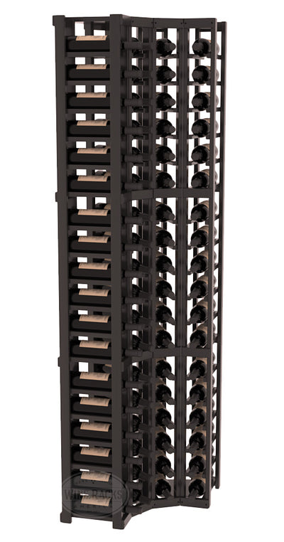 InstaCellar - 4 Column Corner Rack in Premium Redwood Black stained with WineSafe™ Satin Sealant