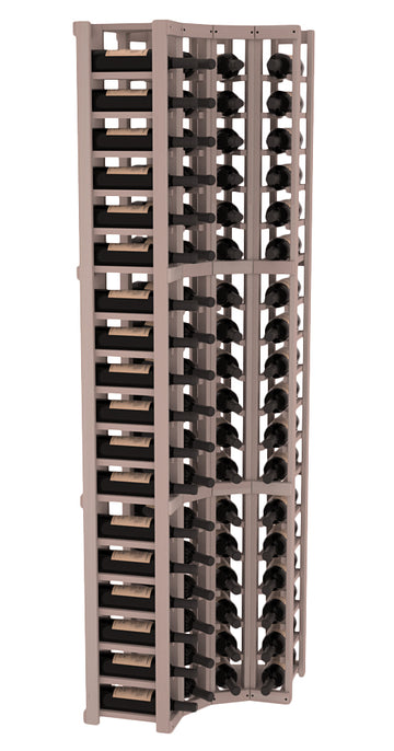 InstaCellar - 4 Column Corner Rack in Premium Redwood Greywash stained without WineSafe™ Satin Sealant