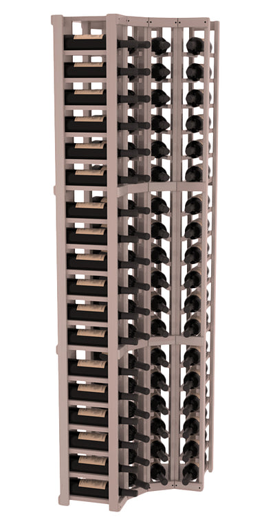 InstaCellar - 4 Column Corner Rack in Premium Redwood Greywash stained with WineSafe™ Satin Sealant