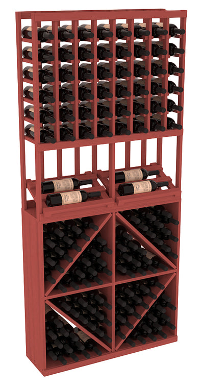 InstaCellar - 8 Column Side Display 96 Bin Combo in Ponderosa Pine Cherry stained without WineSafe™ Satin Sealant