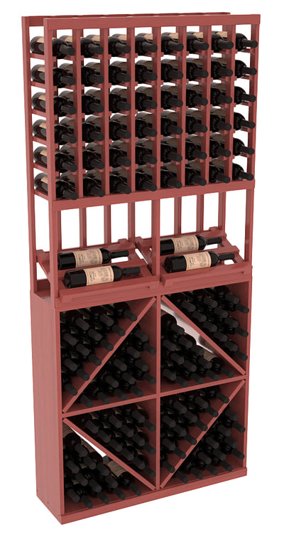 InstaCellar - 8 Column Side Display 96 Bin Combo in Ponderosa Pine Cherry stained with WineSafe™ Satin Sealant