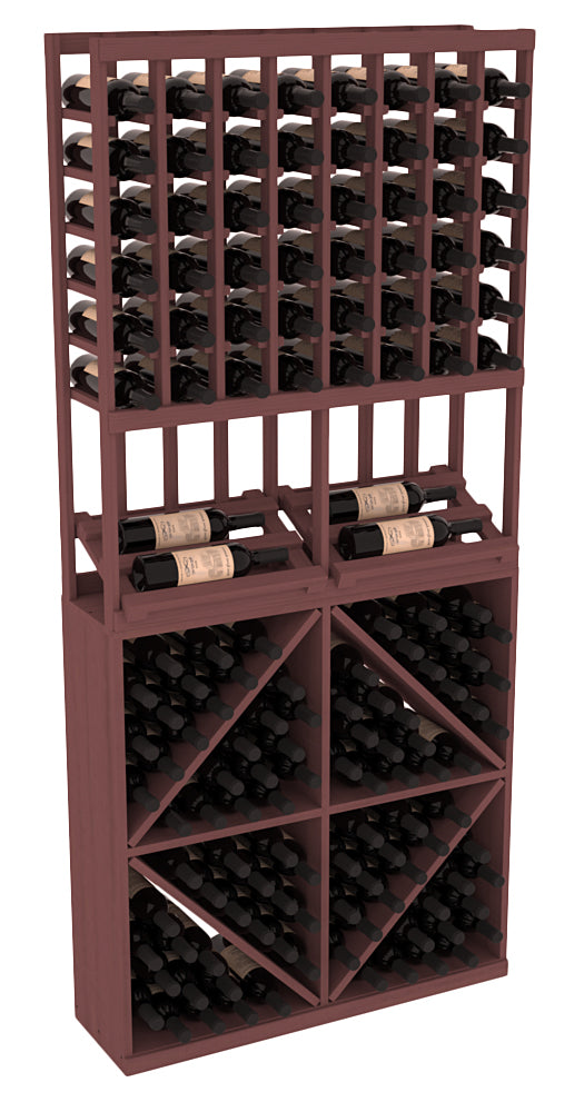 InstaCellar - 8 Column Side Display 96 Bin Combo in Ponderosa Pine Walnut stained without WineSafe™ Satin Sealant