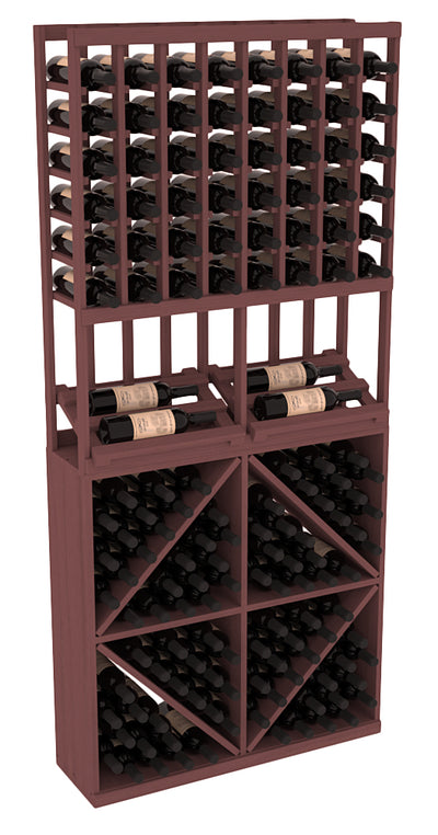 InstaCellar - 8 Column Side Display 96 Bin Combo in Ponderosa Pine Walnut stained without WineSafe™ Satin Sealant