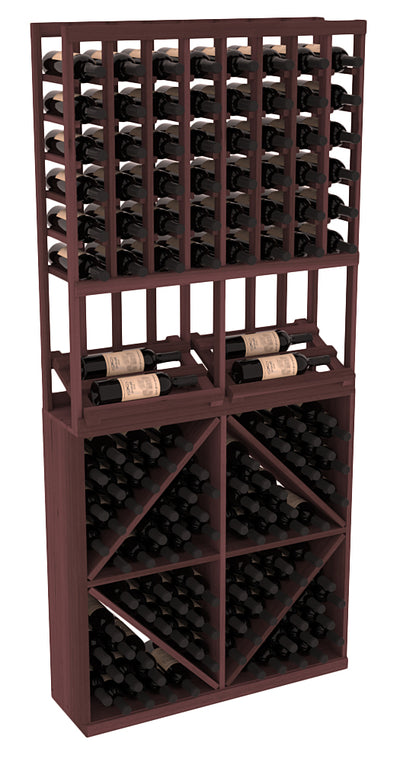 InstaCellar - 8 Column Side Display 96 Bin Combo in Premium Redwood Walnut stained without WineSafe™ Satin Sealant