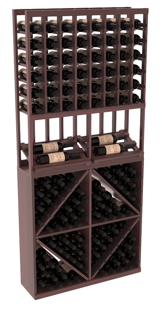 InstaCellar - 8 Column Side Display 96 Bin Combo in Premium Redwood Walnut stained with WineSafe™ Satin Sealant