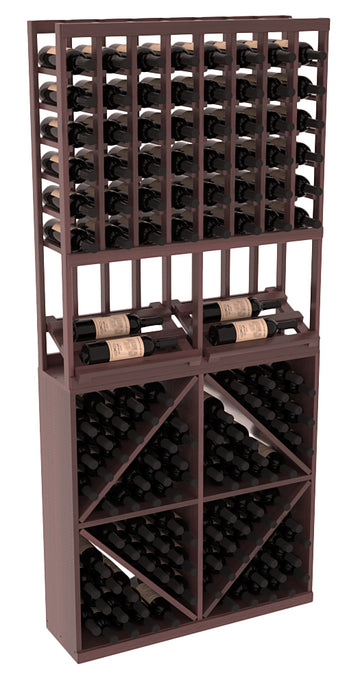 InstaCellar - 8 Column Side Display 96 Bin Combo in Premium Redwood Walnut stained with WineSafe™ Satin Sealant
