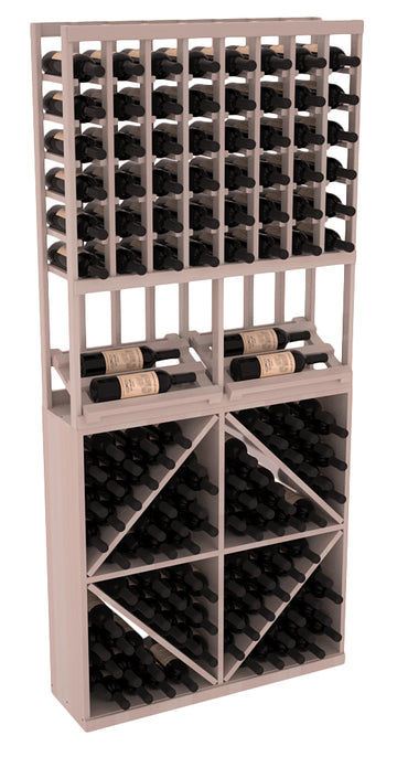 InstaCellar - 8 Column Side Display 96 Bin Combo in Premium Redwood Greywash stained with WineSafe™ Satin Sealant