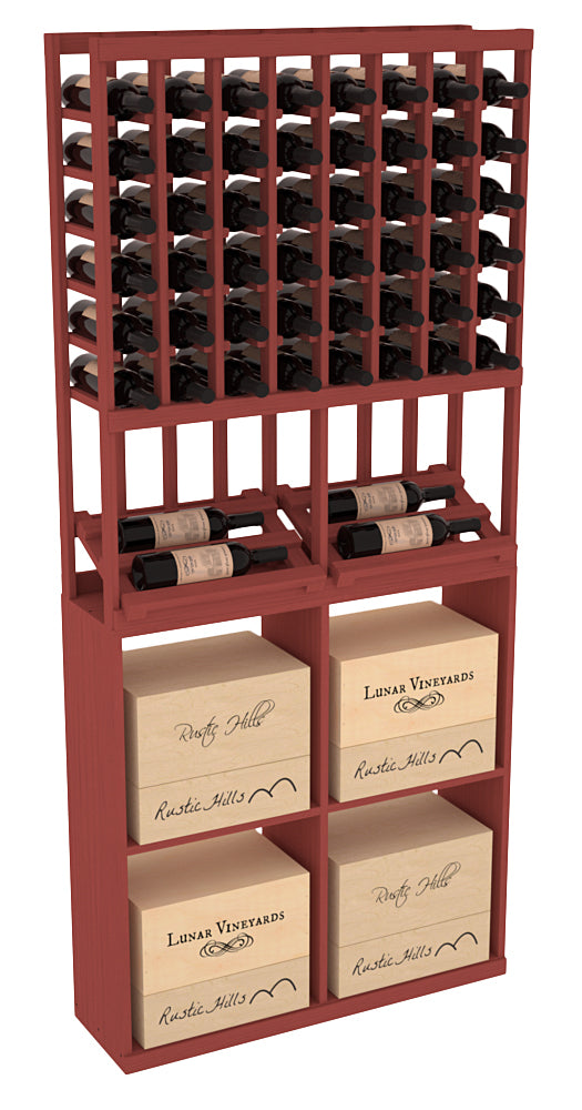 InstaCellar - 8 Column Side Display 96 Case Combo in Ponderosa Pine Cherry stained without WineSafe™ Satin Sealant