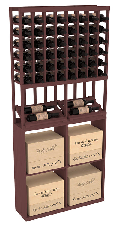 InstaCellar - 8 Column Side Display 96 Case Combo in Ponderosa Pine Walnut stained without WineSafe™ Satin Sealant