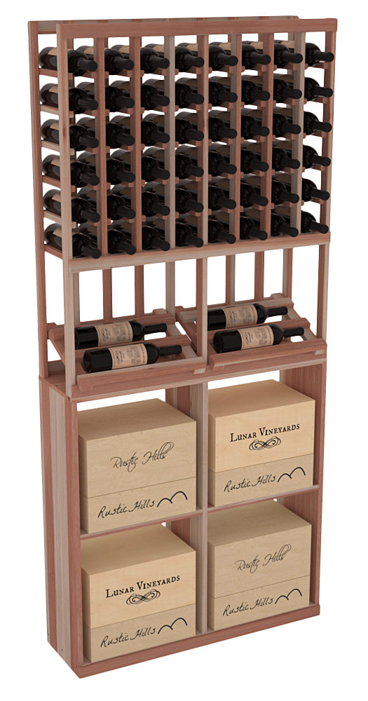 InstaCellar - 8 Column Side Display 96 Case Combo in Premium Redwood Unstained without WineSafe™ Satin Sealant