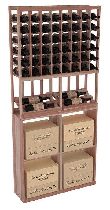 InstaCellar - 8 Column Side Display 96 Case Combo in Premium Redwood Unstained with WineSafe™ Satin Sealant