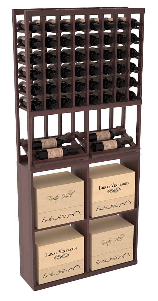 InstaCellar - 8 Column Side Display 96 Case Combo in Premium Redwood Walnut stained with WineSafe™ Satin Sealant