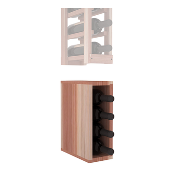 InstaCellar - 1 Column Bin Extender in Premium Redwood Unstained without WineSafe™ Satin Sealant