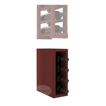 InstaCellar - 1 Column Bin Extender in Premium Redwood Cherry stained without WineSafe™ Satin Sealant