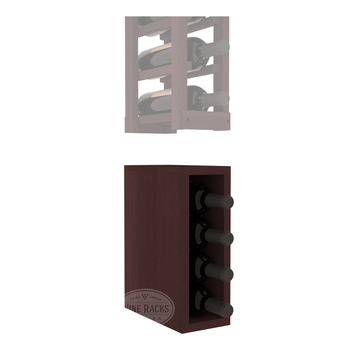 InstaCellar - 1 Column Bin Extender in Premium Redwood Walnut stained without WineSafe™ Satin Sealant