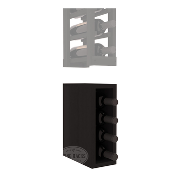 InstaCellar - 1 Column Bin Extender in Premium Redwood Black stained without WineSafe™ Satin Sealant