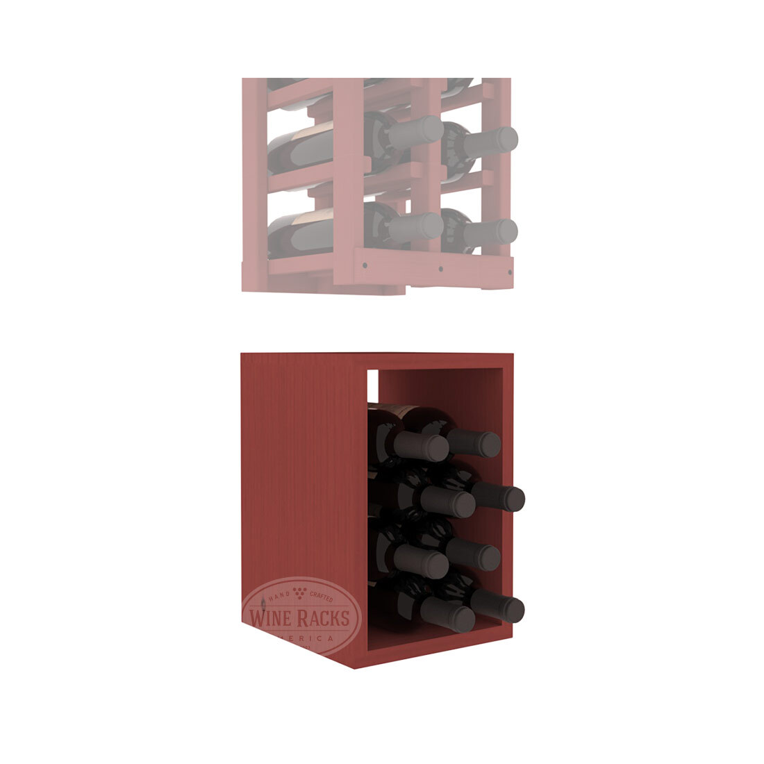 InstaCellar - 2 Column Bin Extender in Ponderosa Pine Cherry stained without WineSafe™ Satin Sealant