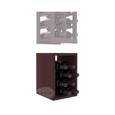 InstaCellar - 2 Column Bin Extender in Premium Redwood Walnut stained without WineSafe™ Satin Sealant