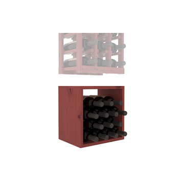 InstaCellar - 3 Column Bin Extender in Knotty Alder Cherry stained with WineSafe™ Satin Sealant