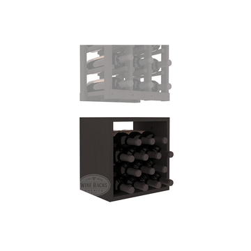 InstaCellar - 3 Column Bin Extender in Ponderosa Pine Black stained without WineSafe™ Satin Sealant