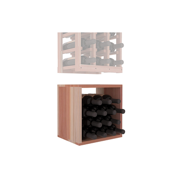 InstaCellar - 3 Column Bin Extender in Premium Redwood Unstained without WineSafe™ Satin Sealant