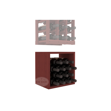 InstaCellar - 3 Column Bin Extender in Premium Redwood Cherry stained without WineSafe™ Satin Sealant