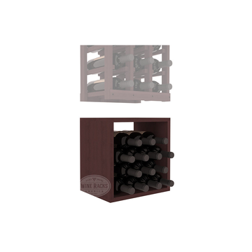 InstaCellar - 3 Column Bin Extender in Premium Redwood Walnut stained without WineSafe™ Satin Sealant