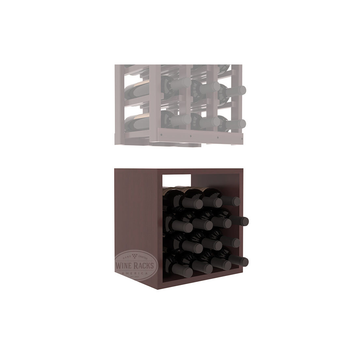 InstaCellar - 3 Column Bin Extender in Premium Redwood Walnut stained with WineSafe™ Satin Sealant