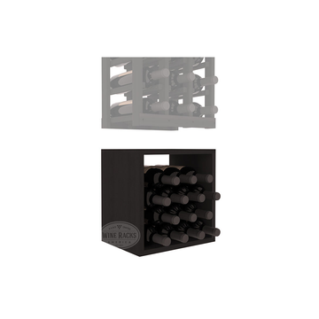 InstaCellar - 3 Column Bin Extender in Premium Redwood Black stained without WineSafe™ Satin Sealant