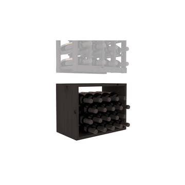 InstaCellar - 4 Column Bin Extender in Knotty Alder Black stained without WineSafe™ Satin Sealant