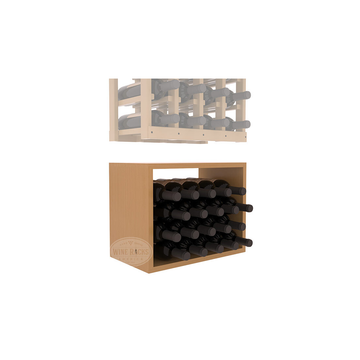 InstaCellar - 4 Column Bin Extender in Ponderosa Pine Oak stained with WineSafe™ Satin Sealant