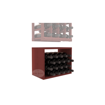 InstaCellar - 4 Column Bin Extender in Premium Redwood Cherry stained without WineSafe™ Satin Sealant