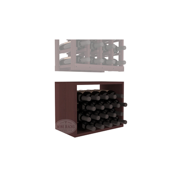 InstaCellar - 4 Column Bin Extender in Premium Redwood Walnut stained without WineSafe™ Satin Sealant