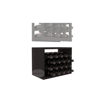 InstaCellar - 4 Column Bin Extender in Premium Redwood Black stained without WineSafe™ Satin Sealant
