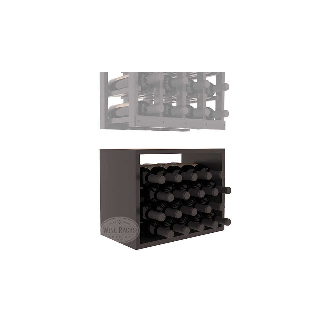 InstaCellar - 4 Column Bin Extender in Premium Redwood Black stained with WineSafe™ Satin Sealant