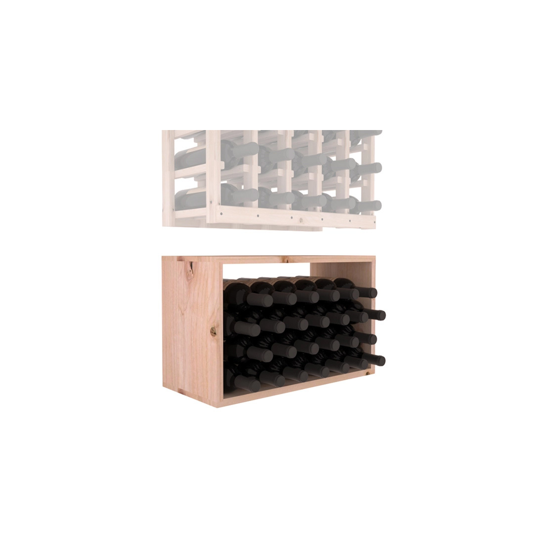 InstaCellar - 5 Column Bin Extender in Knotty Alder Unstained without WineSafe™ Satin Sealant