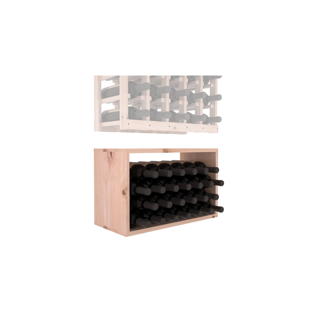 InstaCellar - 5 Column Bin Extender in Knotty Alder Unstained with WineSafe™ Satin Sealant