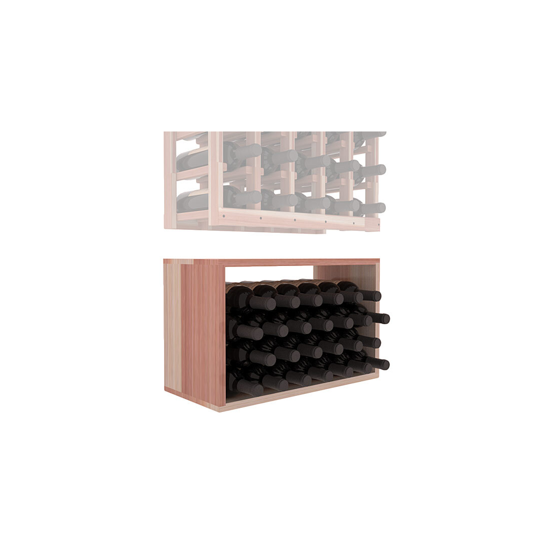 InstaCellar - 5 Column Bin Extender in Premium Redwood Unstained with WineSafe™ Satin Sealant