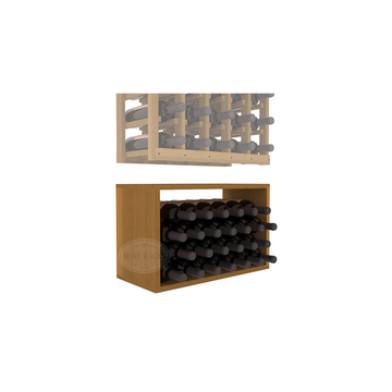 InstaCellar - 5 Column Bin Extender in Premium Redwood Oak stained without WineSafe™ Satin Sealant